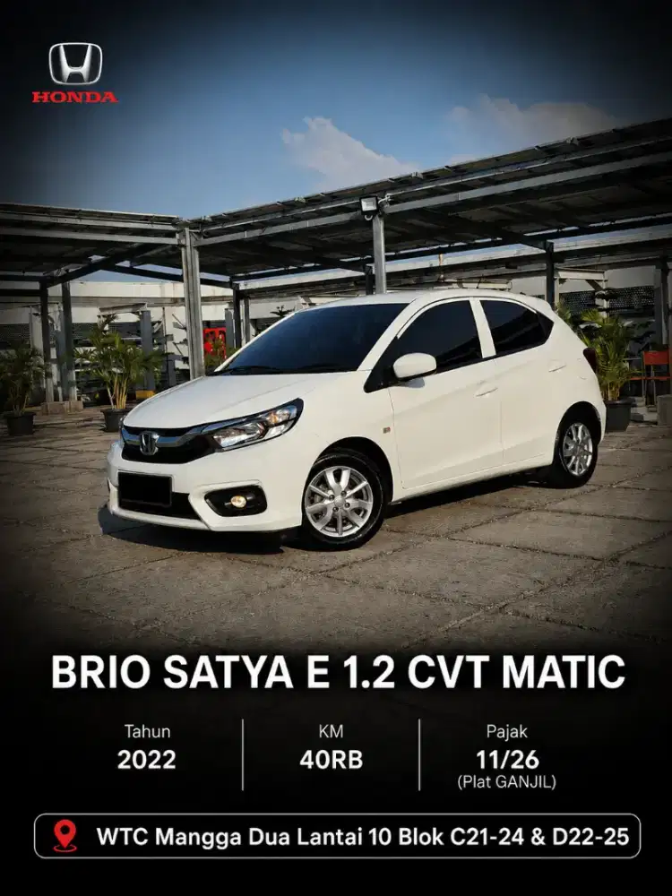 BRIO SATYA E 1.2 CVT MATIC TAHUN 2022