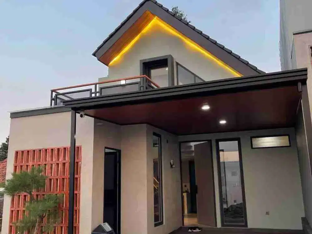 Rumah Mezzanine Jepang Modern Rooftop Akses Strategis Di pancoran Mas Depok
