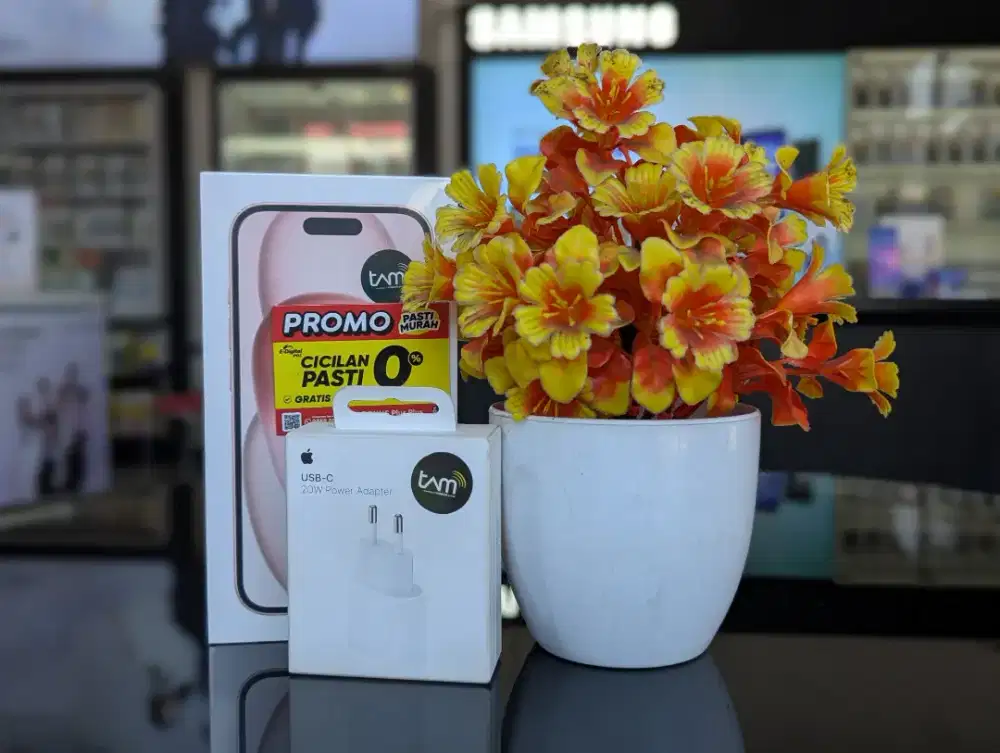 iPhone 15 128 garansi resmi iBox free adaptor original Apple