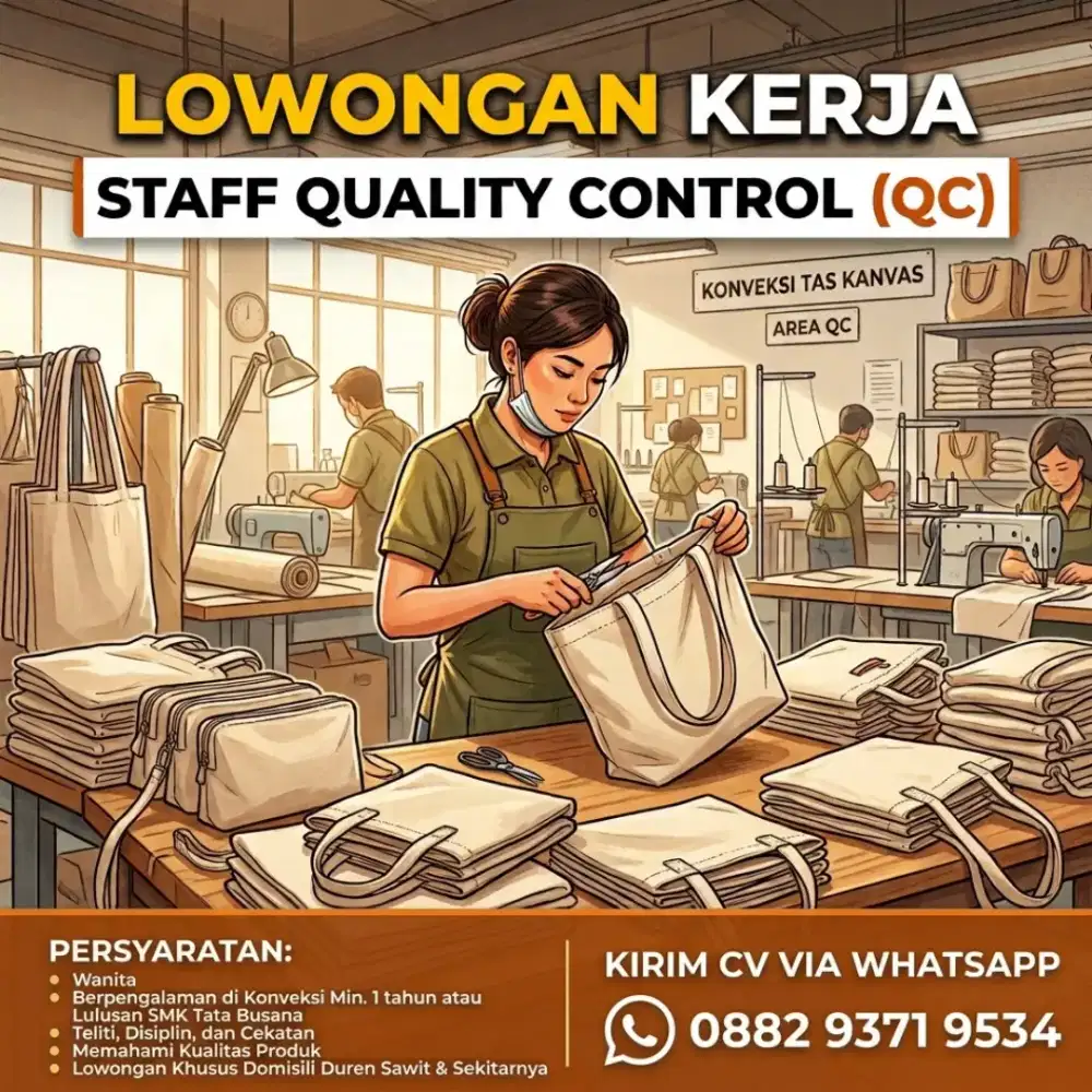 Lowongan Kerja QC Konveksi Duren Sawit