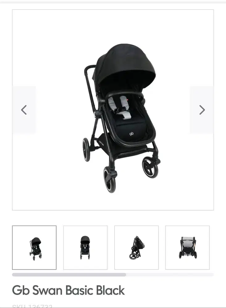 Dijual preloved Stroller GB Swan Basic Black