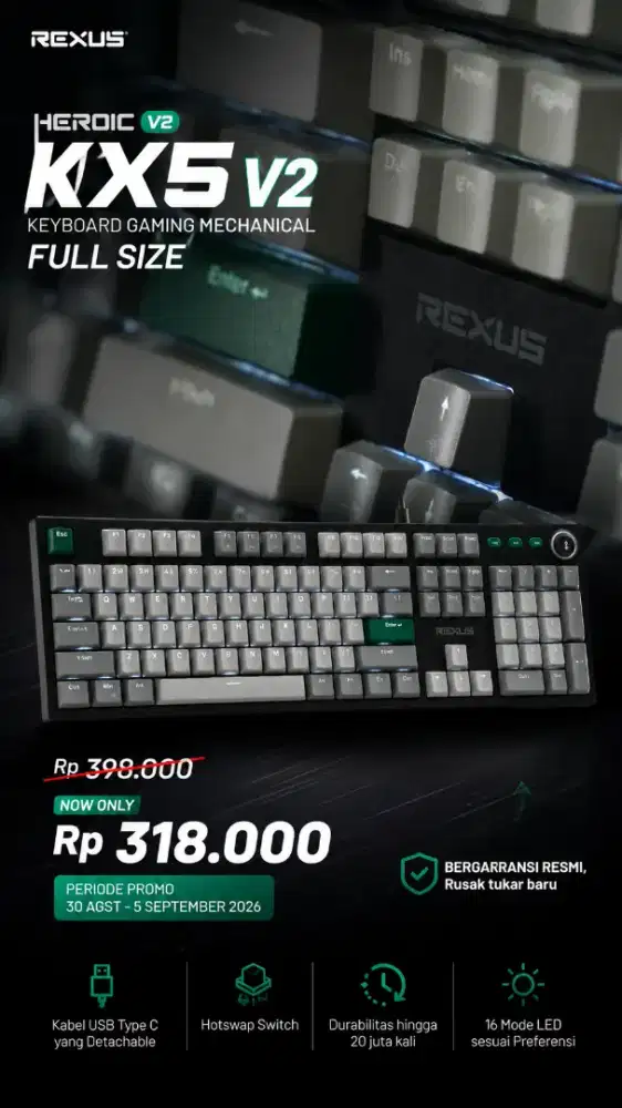 Keyboard mechanical Heroic KX5 V2