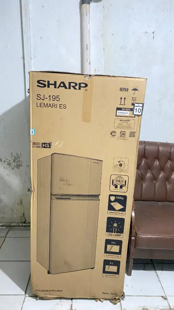jual kulkas merk sharp pintu 2 masi baru