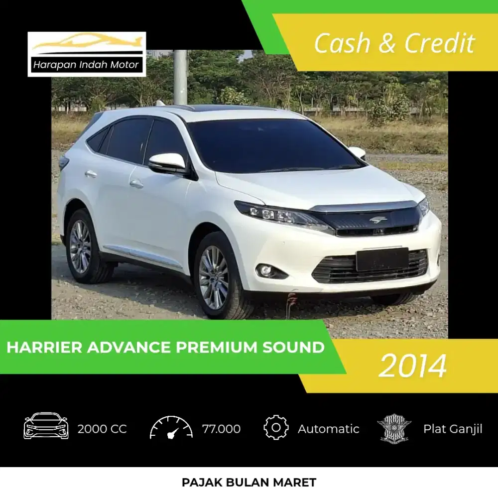 Toyota Harrier Advance Premium 2014 Low KM 77RB Antik