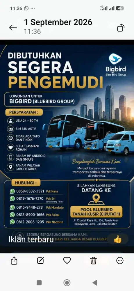 Lowongan kerja driver