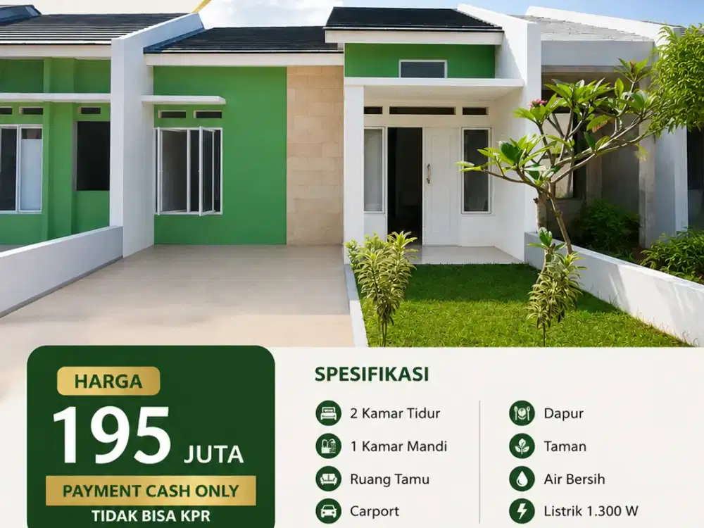 Rumah Minimalis Modern 2KT Harga Rp195 Juta Dekat Stasiun Citayam