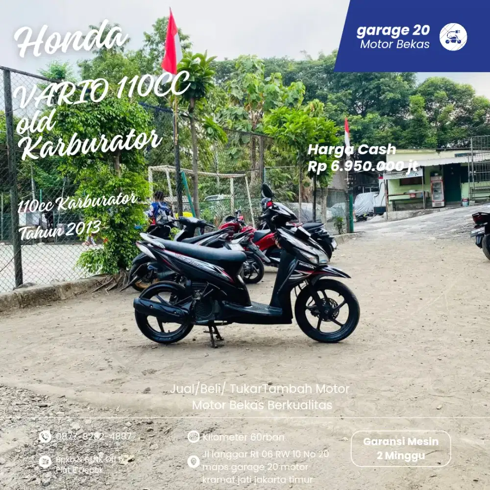 Honda Vario 110cc Karburator Old Tahun 2013 Pajak Off