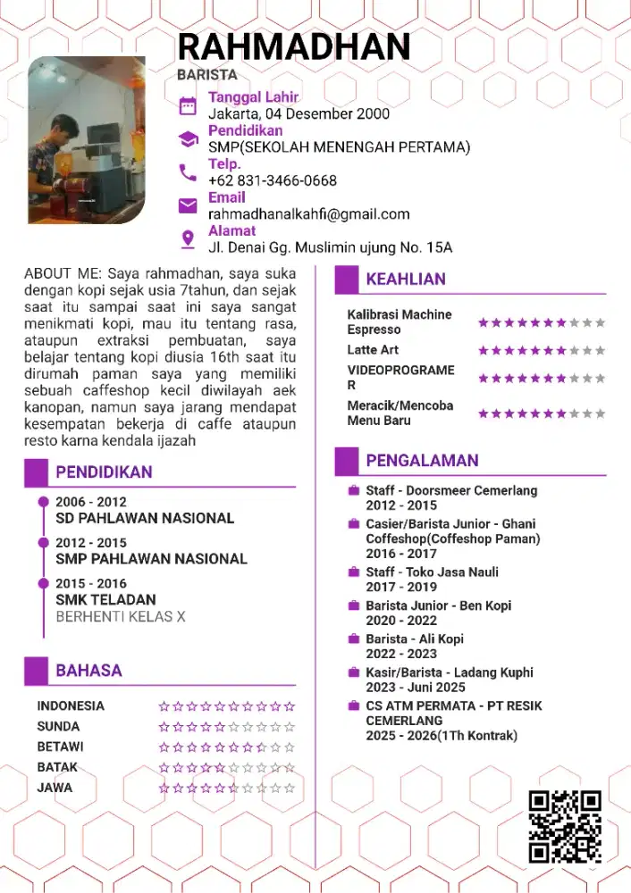 CARI KERJAAN BARISTA/DLL JUGA BOLEH