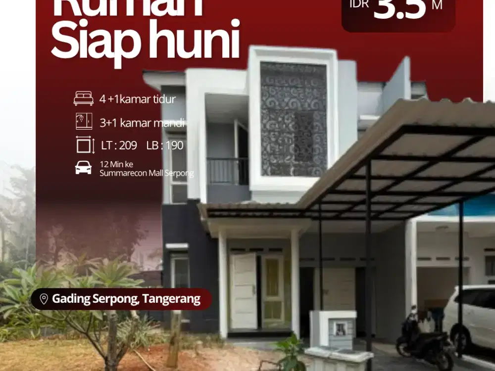 Forsale Family Home posisi Hook di Gading Serpong
