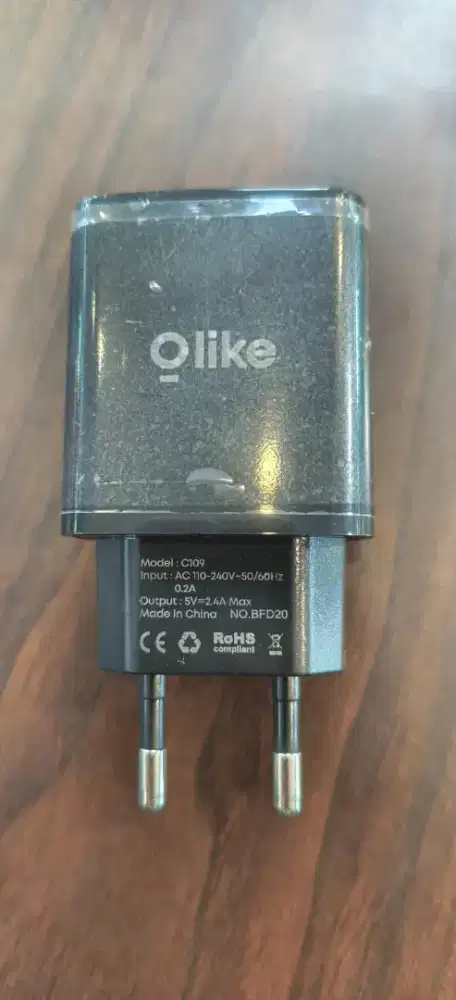 Kepala Charger OLIKE C109 Batok Charger 1USB 2.4A - Black