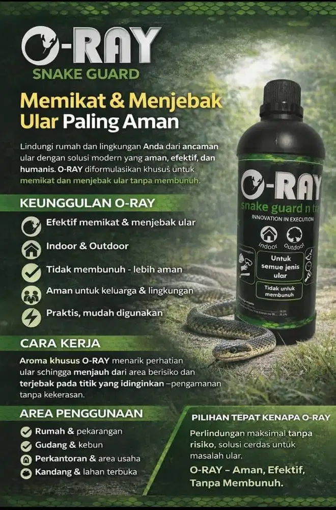 Produk Anti Ular atau Pembasmi Ular Balikpapan | O-RAY Guard n Trap