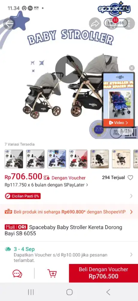 Stroller spacebaby sb 6055 bisa hadap ibu