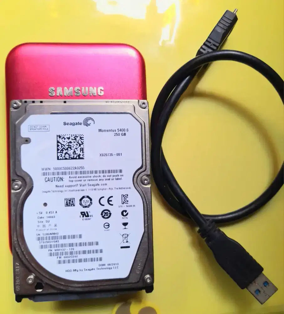 Hardisk laptop Seagate 250gb Normal & Casing external siap pakai