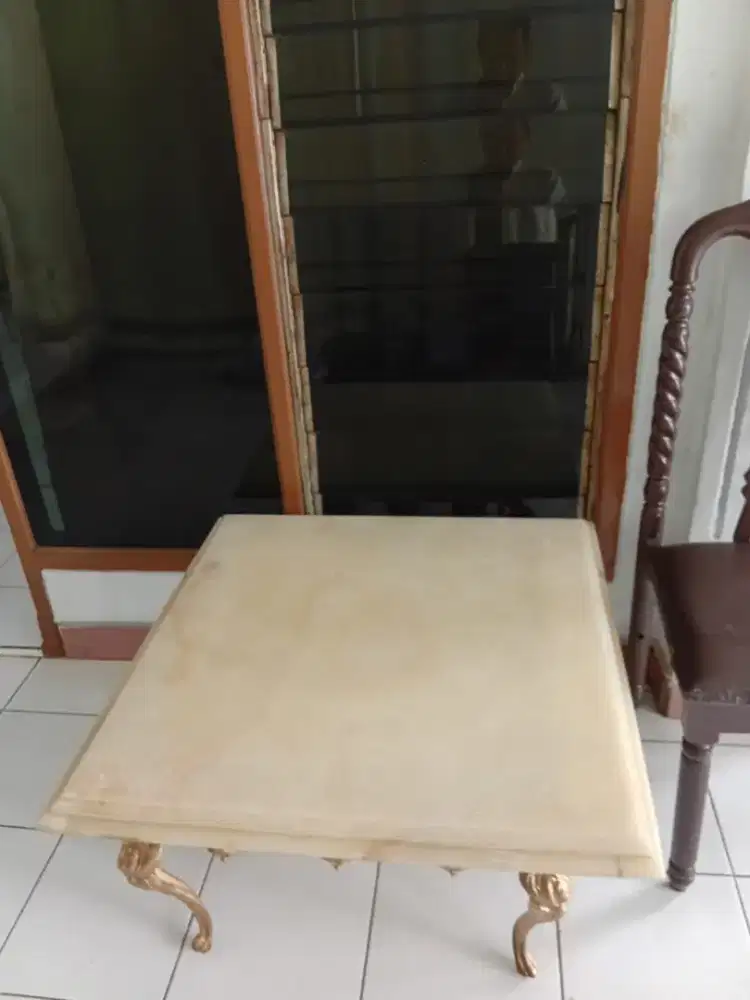 Meja Marmer Asli Mewah Uk. 77x77, Antik