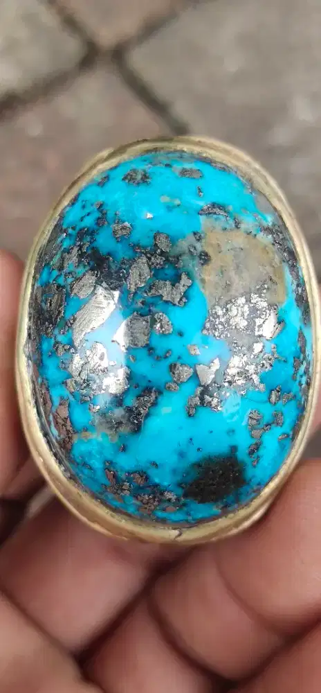 Hiasan Dekorasi Batu Pirus Persia BerCertificate Lab Gemology