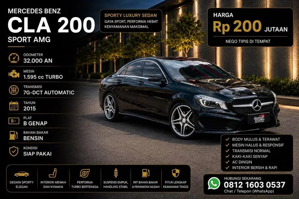 Mercedes Benz Mercy CLA200 CLA 200 AMG Sport 2015 Antik Low KM Murah