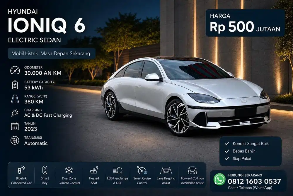 Hyundai Ioniq 6 Signature 2023 Antik Low Km Murah Bekas Abu