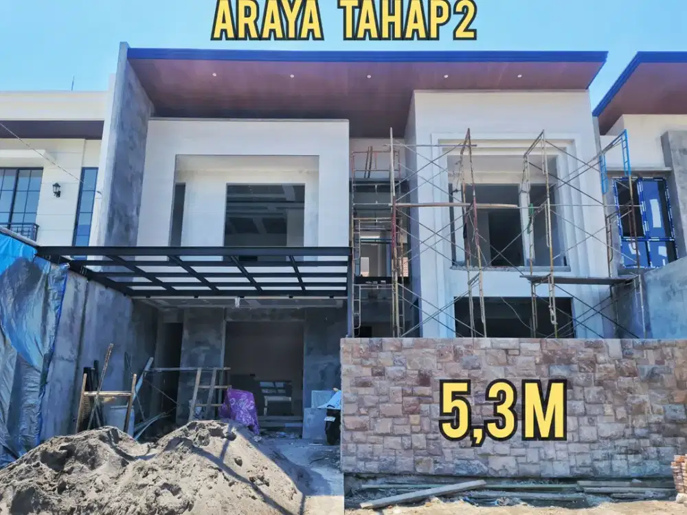 BARU GRESS  RUMAH MODERN TROPIS MEWAH ARAYA 2 GALAXY BUMI PERMAI SURABAYA TIMUR. DEKAT MERR, MANYAR, KLAMPIS, ITS, Dsb