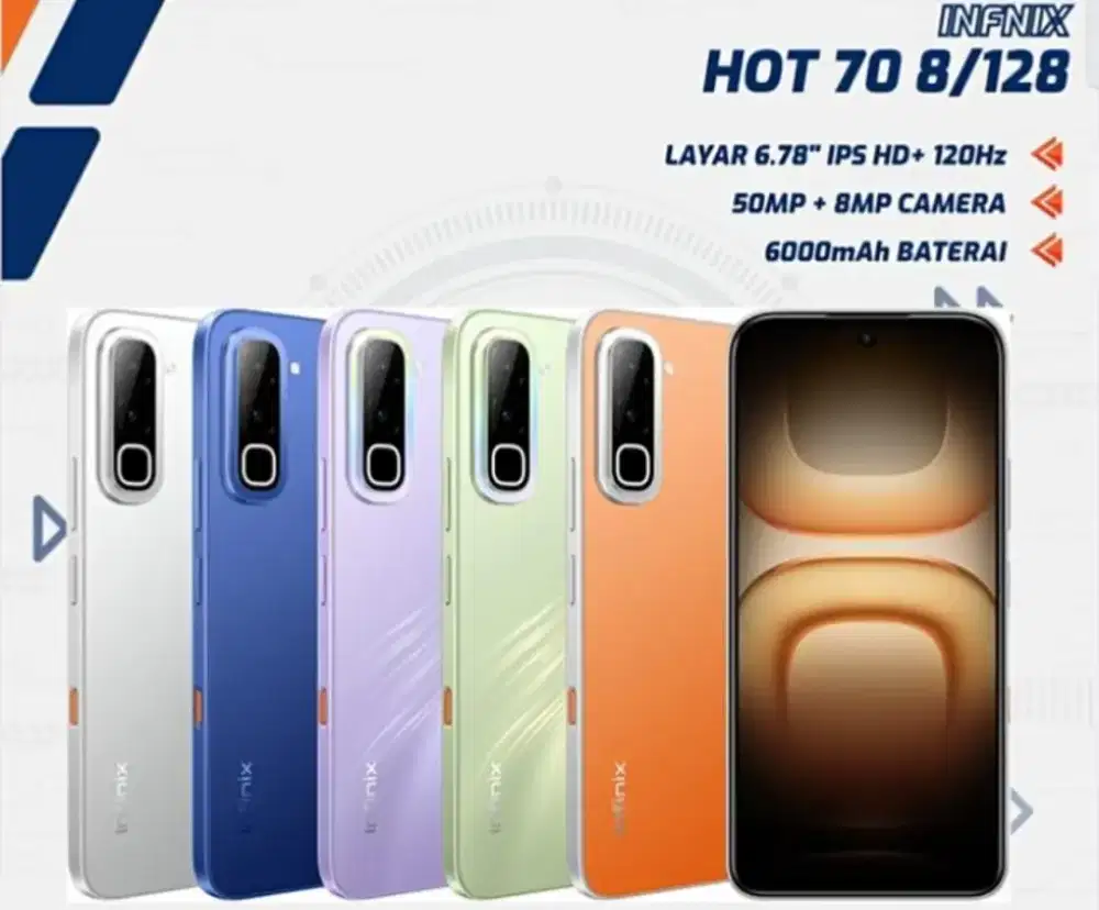 Dijual hp Infinix hot 70 bekas Pemakaian 4 hari
