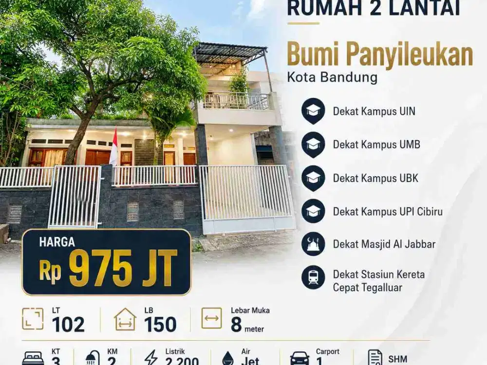 Dijual cepat rumah 2 lantai di Komplek Bumi Panyileukan, Kota Bandung
