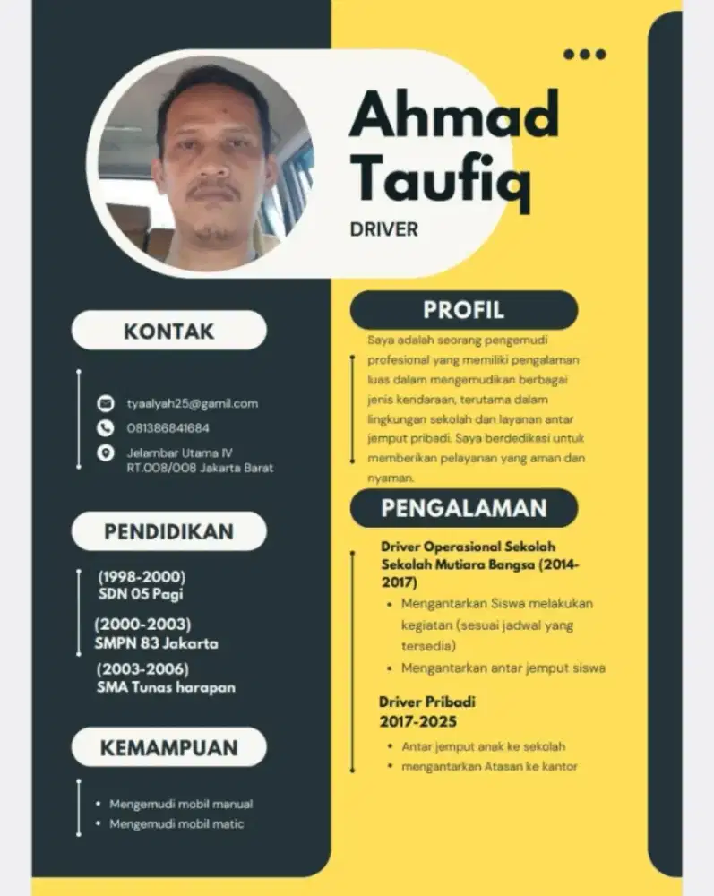 Cari kerja supir pribadi