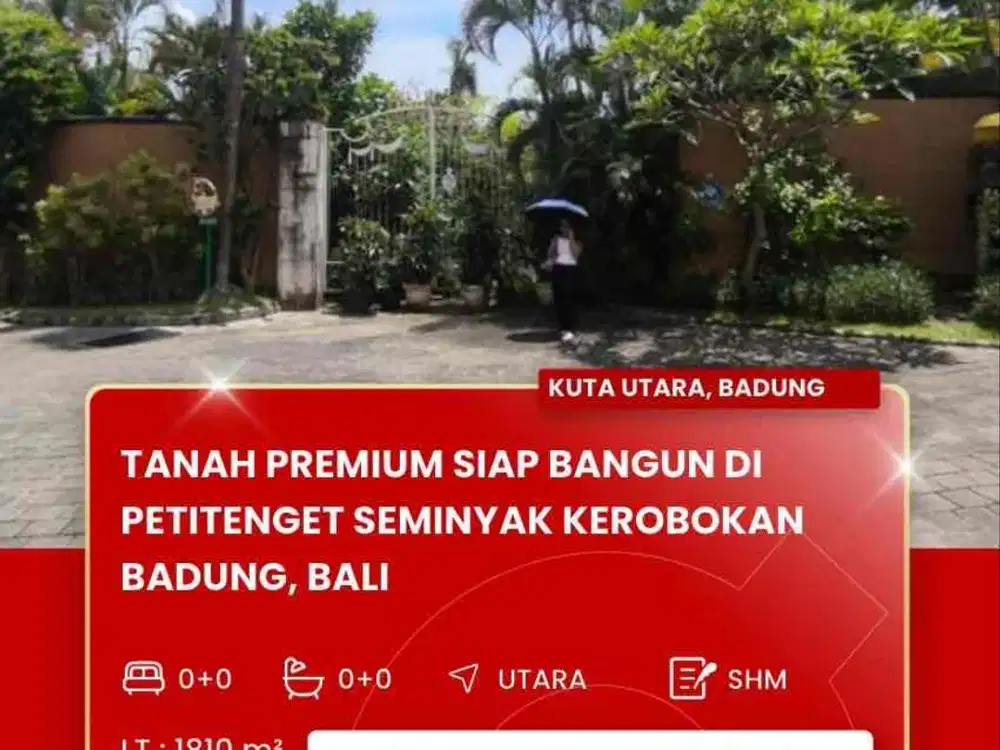 DIJUAL TANAH PREMIUM KAWASAN HOTEL DAERAH SEMINYAK BADUNG BALI