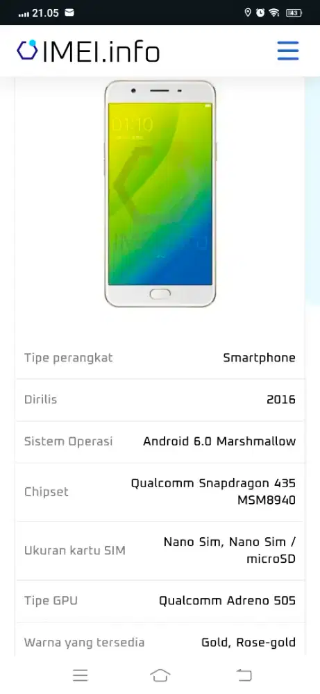 Hp Oppo A57 2018 / Oppo A39