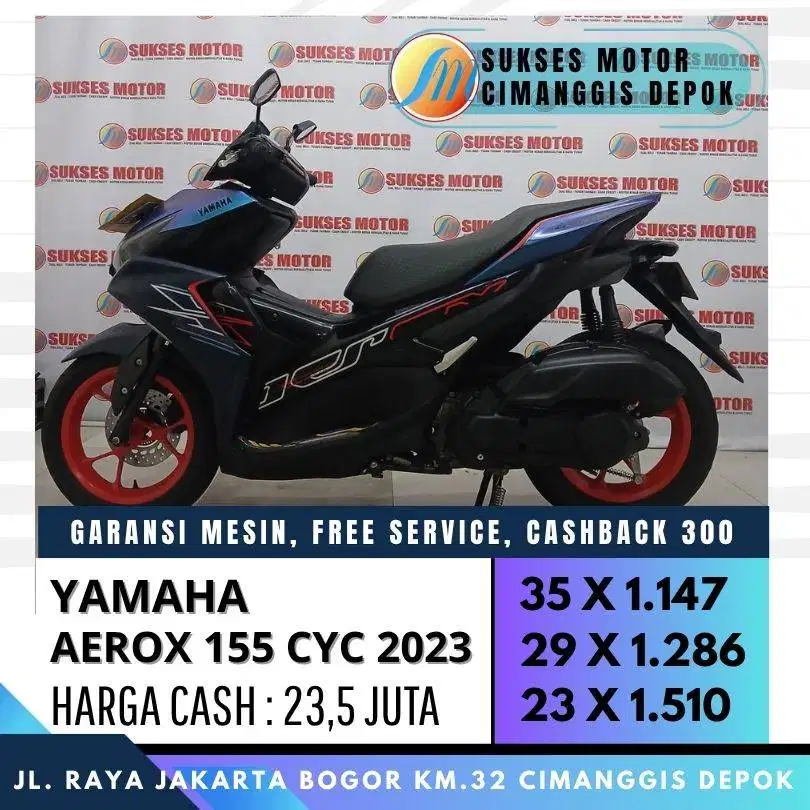 YAMAHA AEROX 155 CYC 2023 KREDIT PROMO CASHBACK 300 RIBU