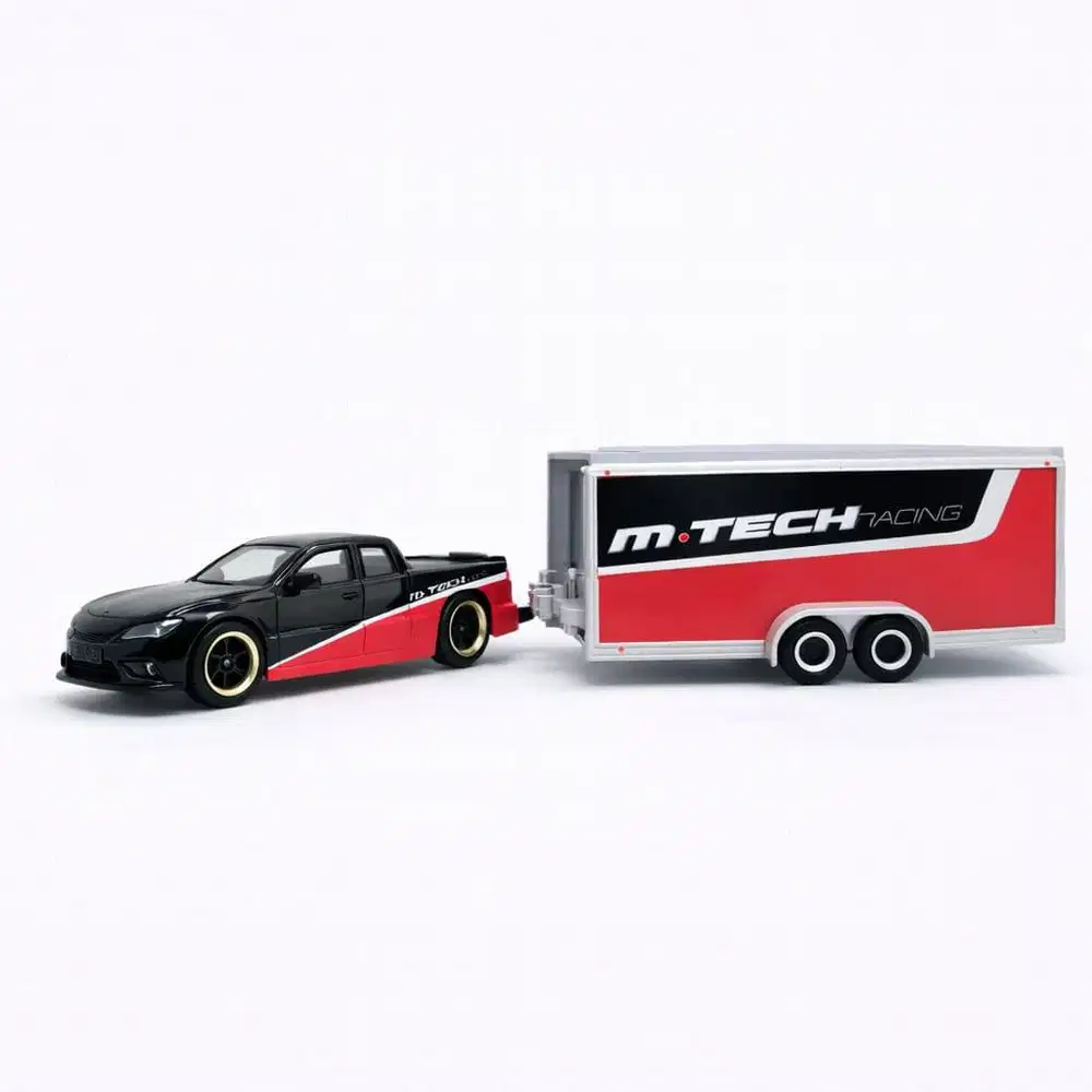 diecast miniatur mobil chevrolet silverado triler gandengan