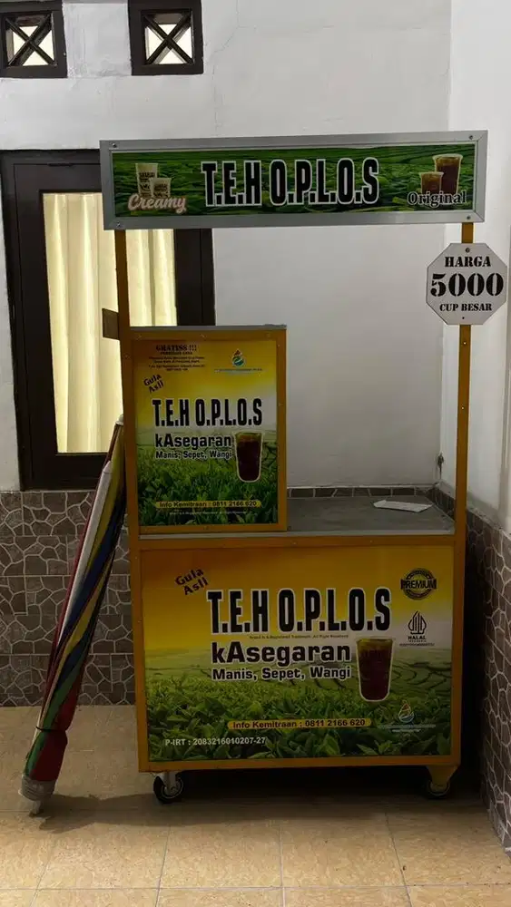 Jual Booth / Gerobak Plus payung untuk jualan minuman