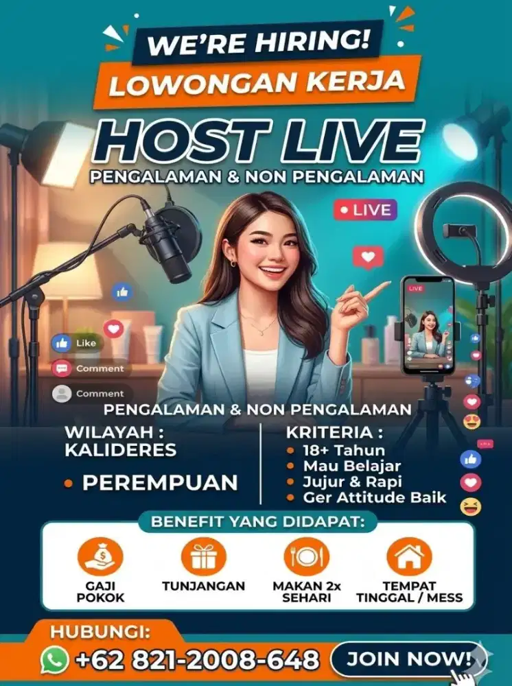 LOWONGAN KERJA HOST LIVE ( KALIDERES )
