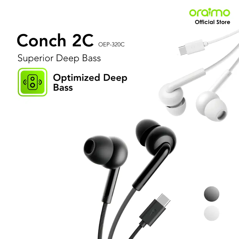 Headset Oraimo CONCH 2C OEP-320C 10mm Superior Deep Bass Type-C