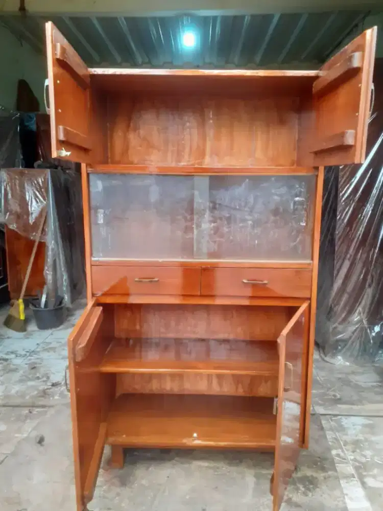 Lemari buffet full kau jato antik bekas bagus