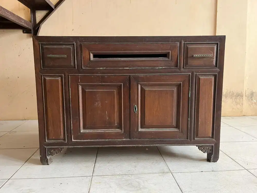 GEROBOKAN MEJA KAYU JATI ANTIK LAWAS VINTAGE