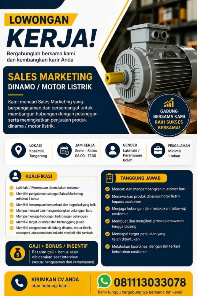 DIBUTUHKAN SALES/MARKETING
