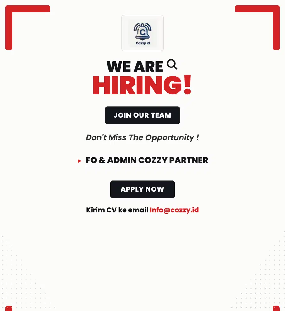 Lowongan Kerja FO & Admin Cozzy Partner