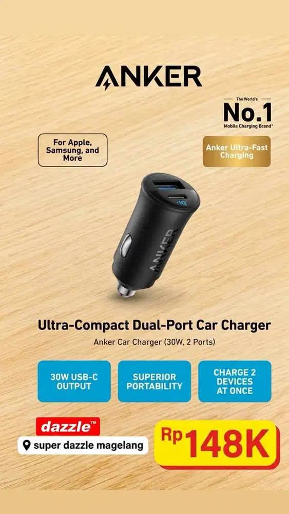 Saver anker 30 watt 2 port
