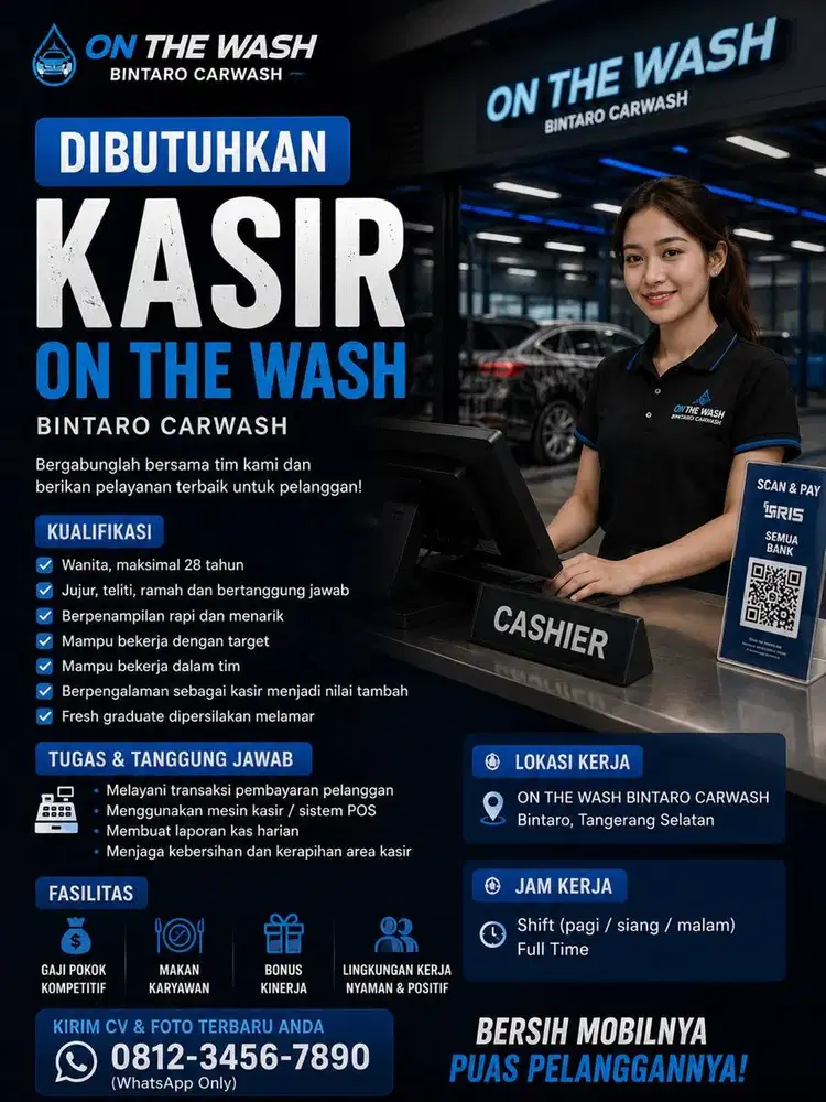 Lowongan Kasir Carwash - On The Wash Bintaro