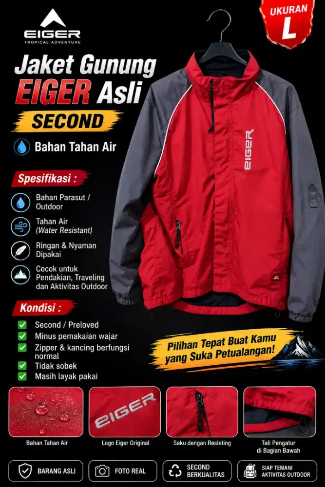 JAKET GUNUNG EIGER ASLI SECOND