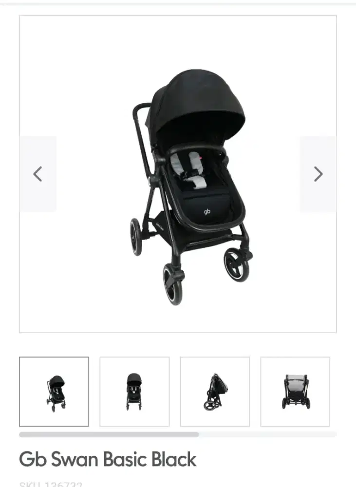 Dijual Stroller GB Swan Basic Black