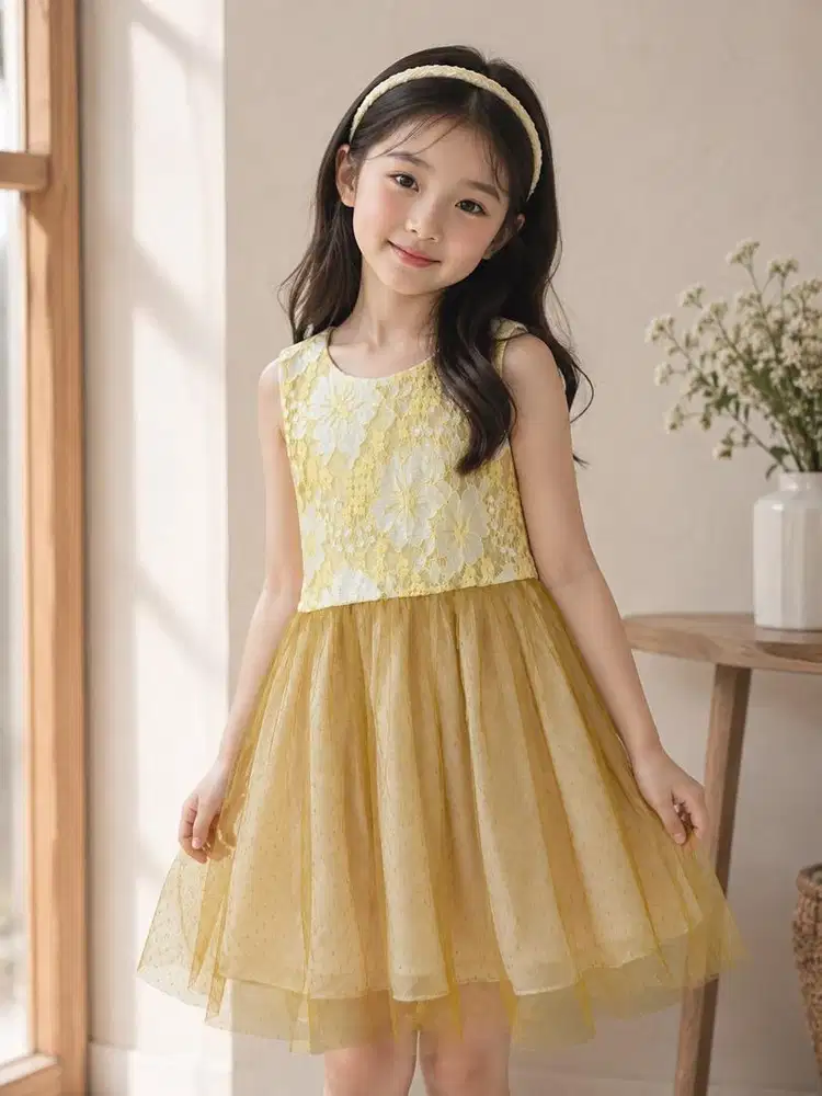 Baju gaun dress anak perempuan brukat