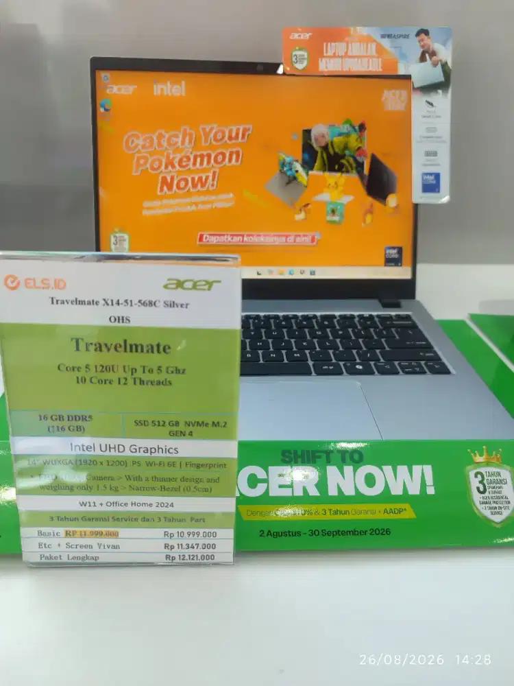 Acer Travelmate X14 Core 5 BISA KREDIT BUNGA RINGAN FREE DP