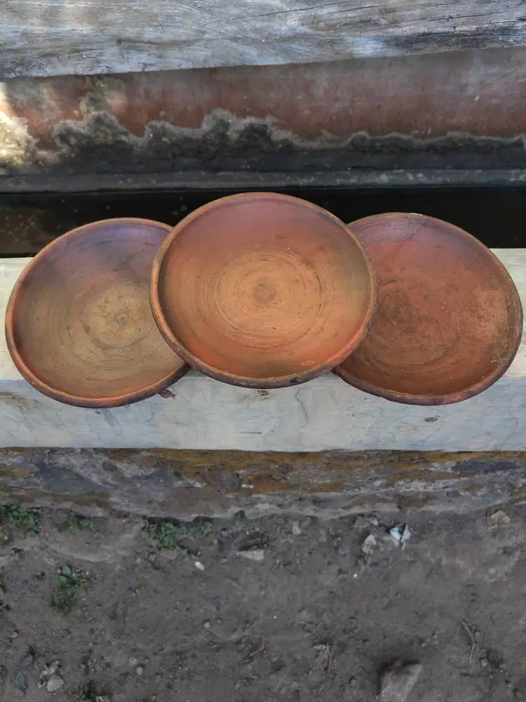 Piring Gerabah Tanah Liat 17.5 cm - Cobek Saji Tradisional Estetik