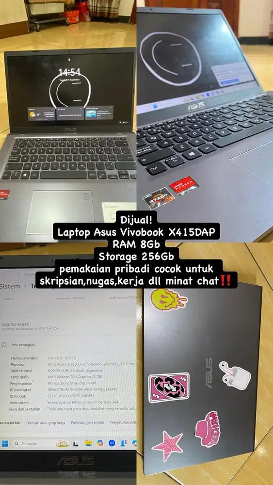 DIJUAL LAPTOP ASUS VIVOBOOK RIZEN