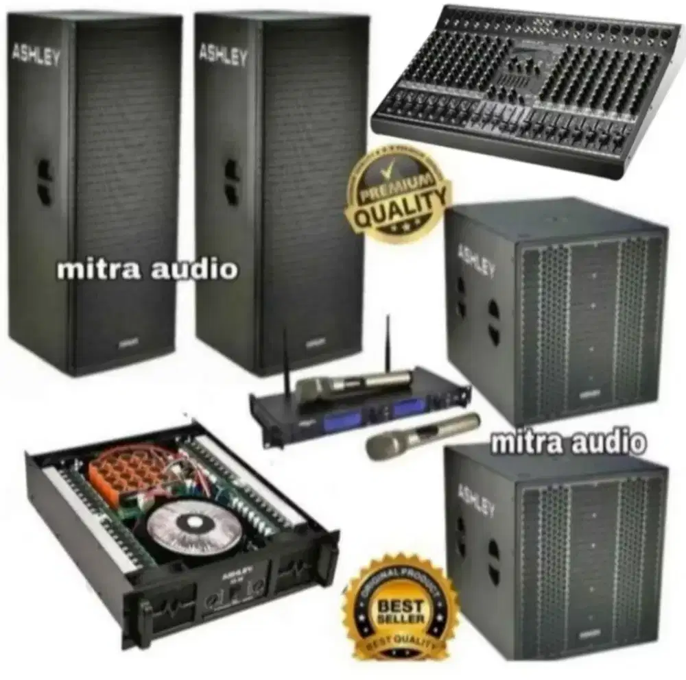 Paket soundsystem Ashley 12 inch dobel pasif & subwoofer Ashley 15 inc