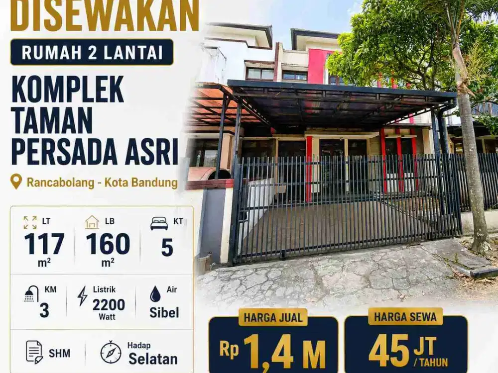 Dijual atau Disewakan rumah 2 lantai dekat Margahayu Raya, Kota Bandung