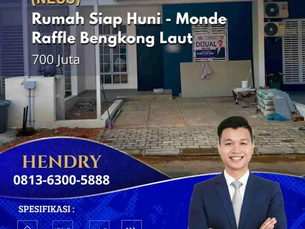 Dijual Rumah Monde Raffle Siap Huni di Golden City Bengkong Laut