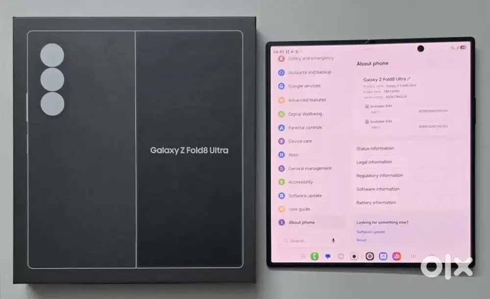 Samung Z fold 8 ultra 12/512GB 1 bulan pakai fullset