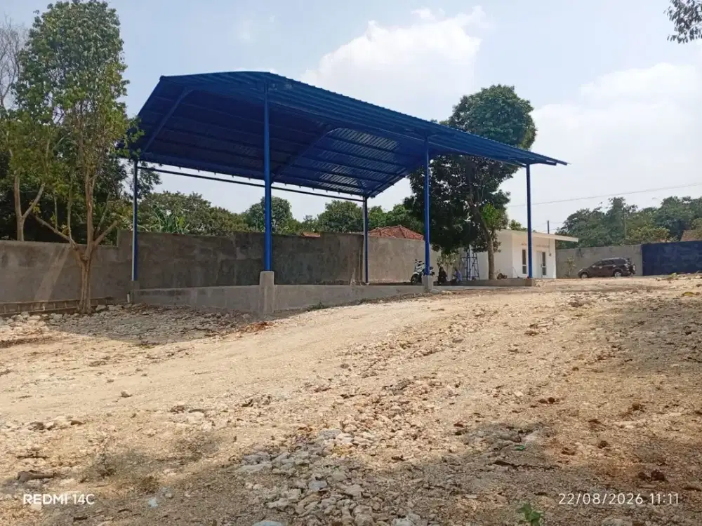Disewa Workshop luas lahan 2250 m2 dengan workshop luas 208 m2 di Mekarsari bogor Siap Pakai