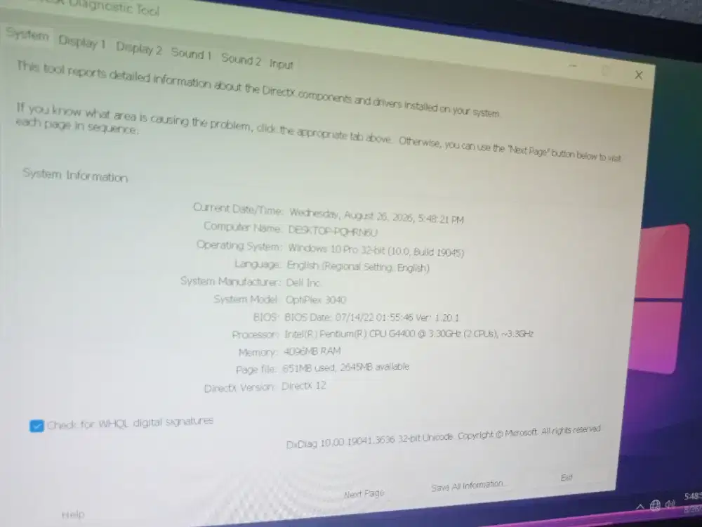 Komputer built up branded Dell Optiplex 3040